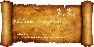 Kühne Krisztián névjegykártya